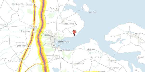 Trafikstøjkort på Skovskifte 135, 6200 Aabenraa