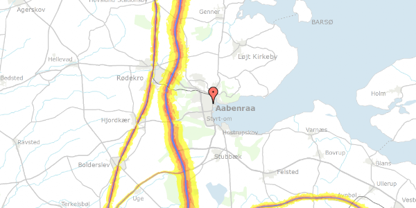 Trafikstøjkort på Slotsgade 34, 2. , 6200 Aabenraa