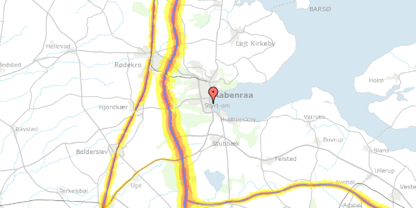 Trafikstøjkort på Stegholt 58, 6200 Aabenraa