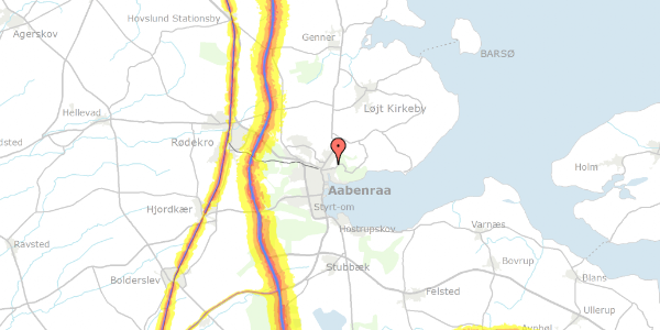 Trafikstøjkort på Stentoftvej 9, 1. , 6200 Aabenraa