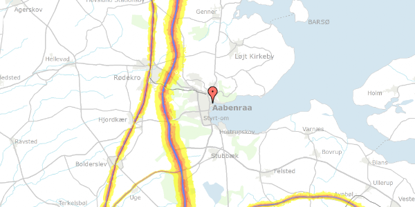 Trafikstøjkort på Søndergade 15, 6200 Aabenraa