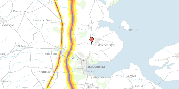 Trafikstøjkort på Trindtoft 9, 6200 Aabenraa