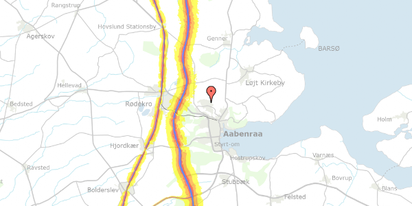 Trafikstøjkort på Uglekær 29, 6200 Aabenraa