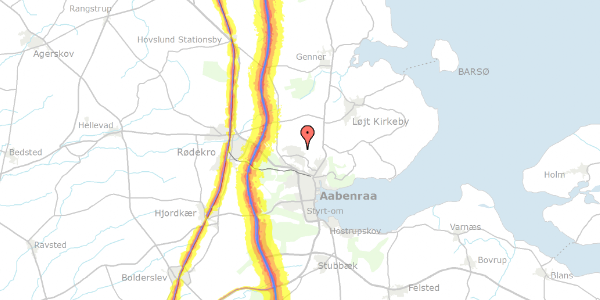 Trafikstøjkort på Uglekær 108B, 6200 Aabenraa