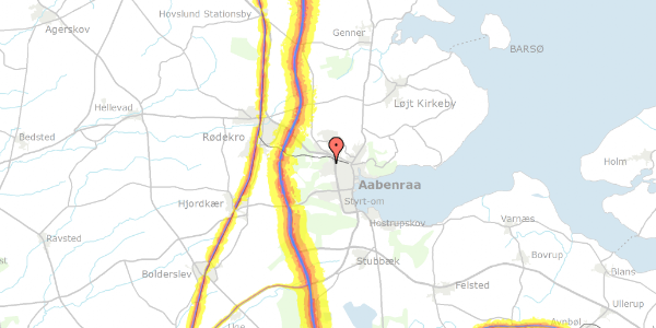 Trafikstøjkort på Søstvej 25, 6200 Aabenraa