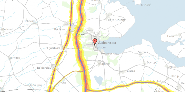 Trafikstøjkort på Vognmarken 26, 6200 Aabenraa