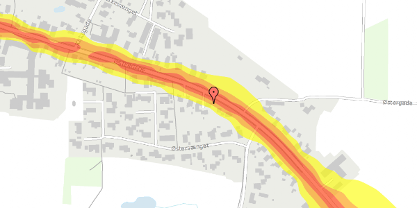 Trafikstøjkort på Østergade 48, 6623 Vorbasse