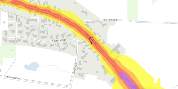 Trafikstøjkort på Østergade 54, 6623 Vorbasse