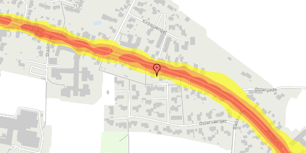 Trafikstøjkort på Østervænget 22, 6623 Vorbasse