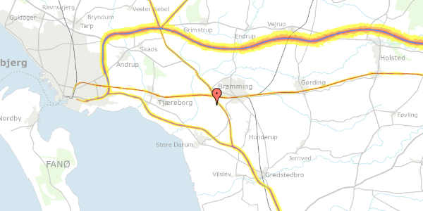 Trafikstøjkort på Darumvej 27, 6740 Bramming