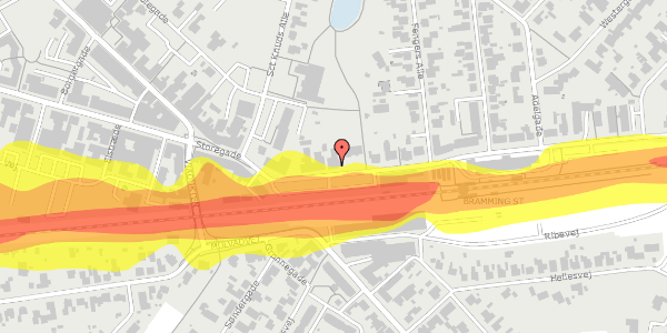 Trafikstøjkort på Jernbanegade 6, 1. , 6740 Bramming