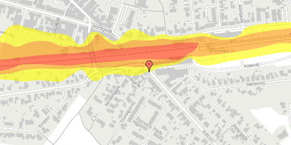 Trafikstøjkort på Ribevej 4, 2. , 6740 Bramming