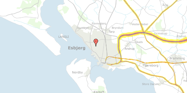 Trafikstøjkort på Birke Alle 26, 6710 Esbjerg V