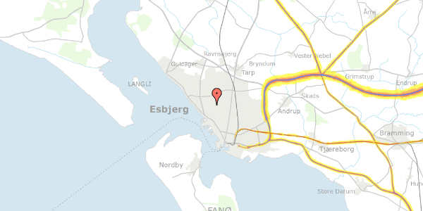 Trafikstøjkort på Blomsterparken 4, 6710 Esbjerg V