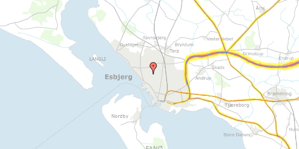 Trafikstøjkort på Blomsterparken 48, 6710 Esbjerg V