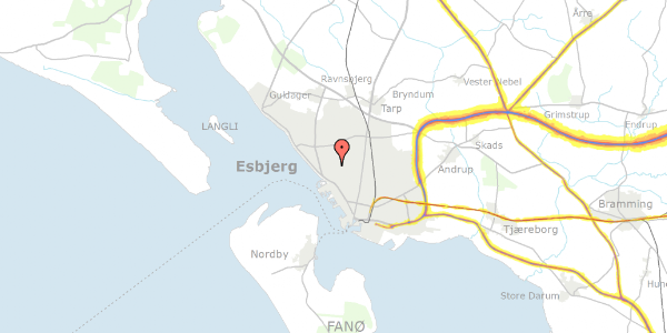 Trafikstøjkort på Buntmagervej 15, 6710 Esbjerg V