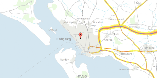 Trafikstøjkort på Bøge Alle 5, 6710 Esbjerg V