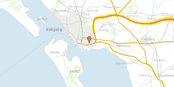 Trafikstøjkort på Darumvej 80, 6700 Esbjerg