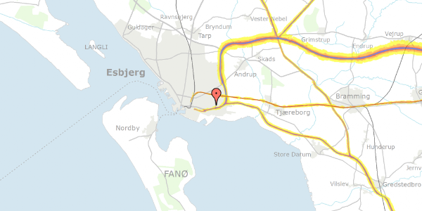 Trafikstøjkort på Darumvej 138, 6700 Esbjerg