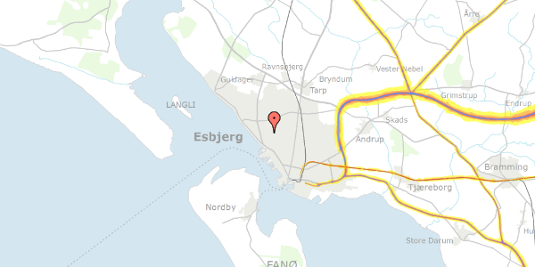 Trafikstøjkort på Ege Alle 8, 6710 Esbjerg V