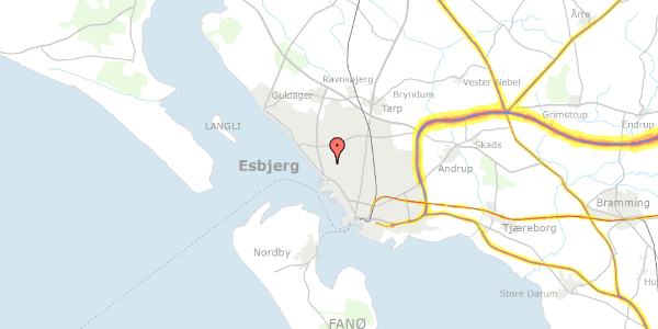 Trafikstøjkort på Elme Alle 6, 6710 Esbjerg V