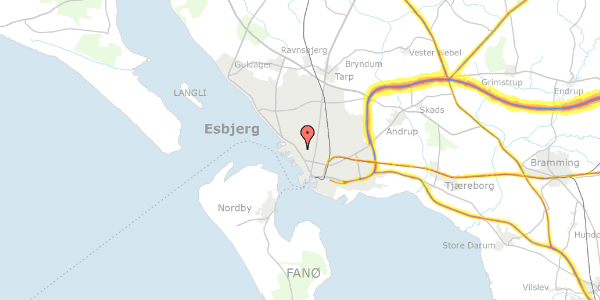 Trafikstøjkort på Enghavevej 9, 6700 Esbjerg