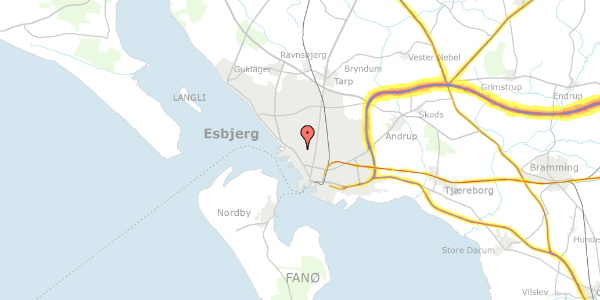 Trafikstøjkort på Enghavevej 34, 6700 Esbjerg