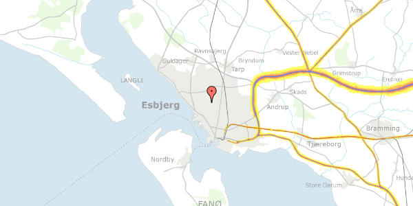 Trafikstøjkort på Eranthisvej 7, 6710 Esbjerg V