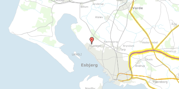 Trafikstøjkort på Everten 18, 6710 Esbjerg V