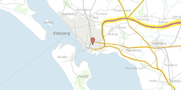 Trafikstøjkort på Ewalds Alle 5D, 6700 Esbjerg