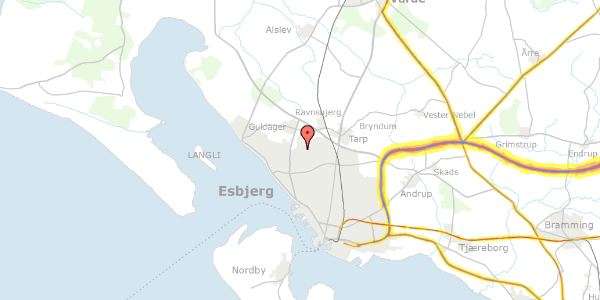 Trafikstøjkort på Fiskenes Kvarter 19, 6710 Esbjerg V