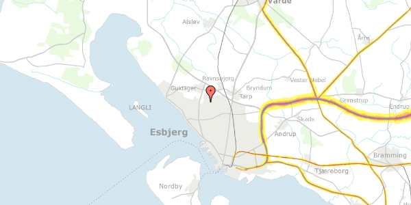 Trafikstøjkort på Fiskenes Kvarter 58, 6710 Esbjerg V