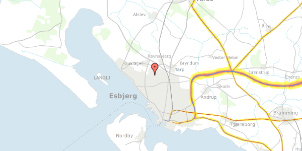 Trafikstøjkort på Fiskenes Kvarter 59, 6710 Esbjerg V