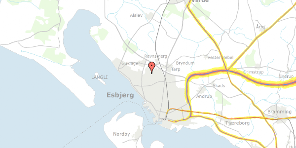 Trafikstøjkort på Fiskenes Kvarter 125, 6710 Esbjerg V