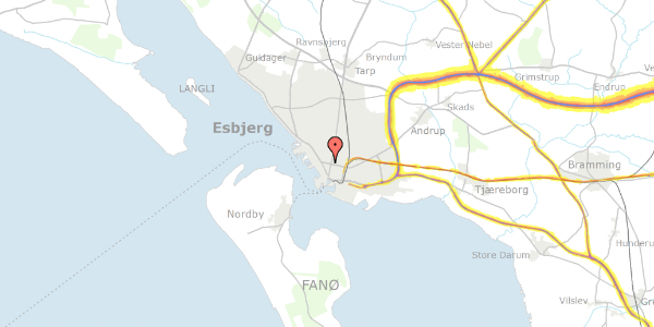 Trafikstøjkort på Frodesgade 118, 6700 Esbjerg