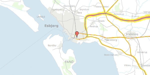 Trafikstøjkort på Fynsgade 5, 2. th, 6700 Esbjerg