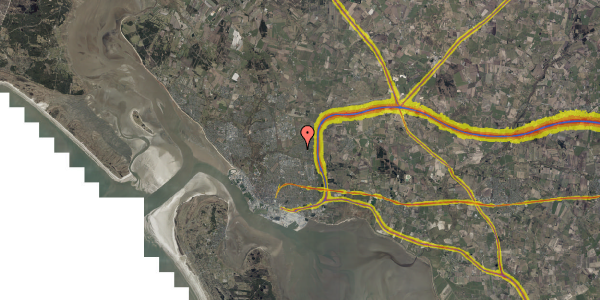 Trafikstøjkort på Fyrrelunden 87, 6705 Esbjerg Ø