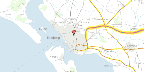 Trafikstøjkort på Gl Vardevej 114, 6715 Esbjerg N