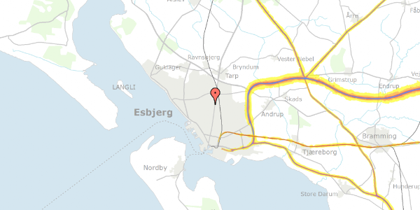 Trafikstøjkort på Gl Vardevej 139, 6715 Esbjerg N