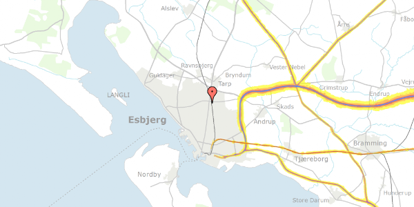 Trafikstøjkort på Gl Vardevej 229, 6715 Esbjerg N