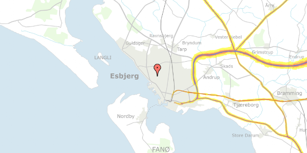 Trafikstøjkort på Granly Alle 67, 6710 Esbjerg V