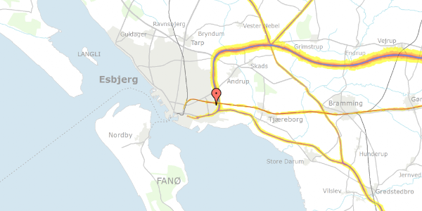 Trafikstøjkort på Grenåvej 18, 6700 Esbjerg