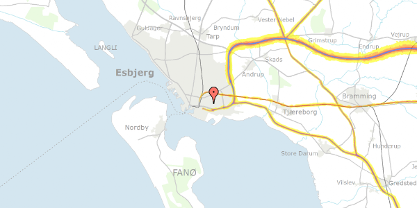 Trafikstøjkort på Grundtvigs Alle 35B, 6700 Esbjerg