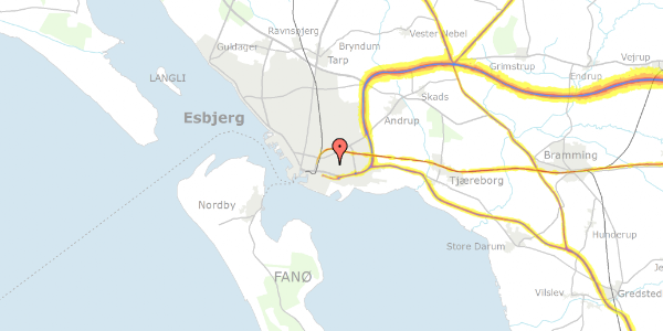 Trafikstøjkort på Grundtvigs Alle 43B, 6700 Esbjerg