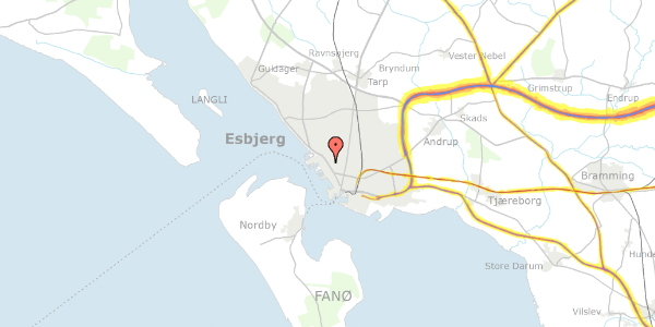Trafikstøjkort på Grådybet 96, 6700 Esbjerg