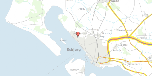 Trafikstøjkort på Havborgvej 35, 6710 Esbjerg V