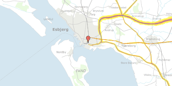 Trafikstøjkort på Havnegade 13, 1. 1, 6700 Esbjerg