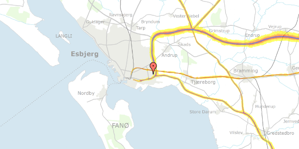 Trafikstøjkort på Horsensvej 6, 6700 Esbjerg