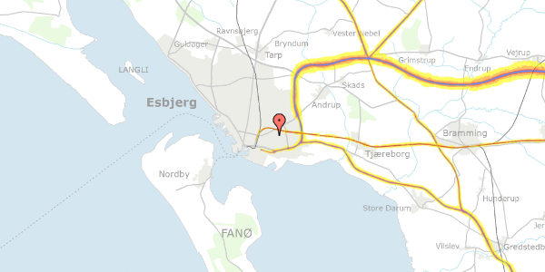 Trafikstøjkort på Hostrups Alle 5, 6700 Esbjerg