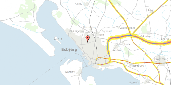 Trafikstøjkort på Højagervej 21, 6710 Esbjerg V